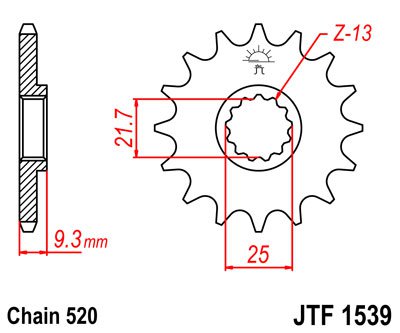 Звезда передняя JT Sprockets JTF 1539.14